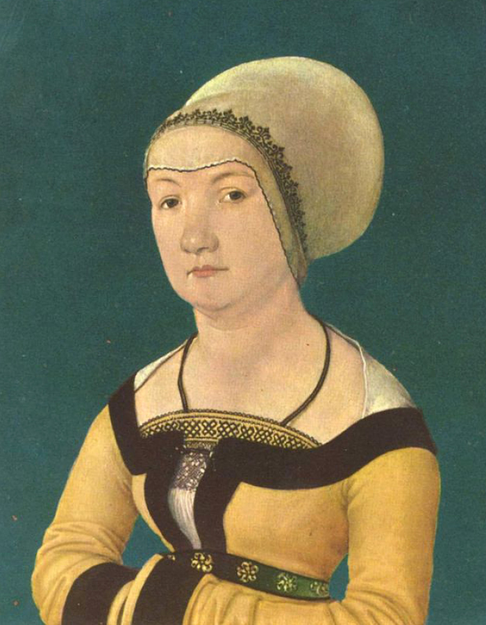 Portrait of the wife of Marx Fischer aged 34, 1512 from Ambrosius Holbein.